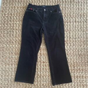 Chaps Ralph Lauren Black Wide Wale Corduroy Pants Size 10 Stretch